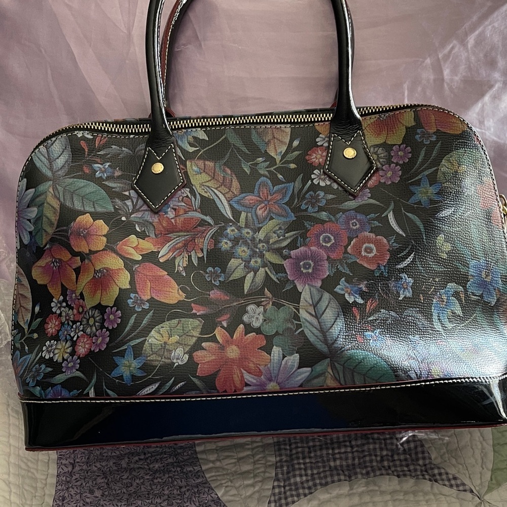 Arcadia Made in Italy LUX Black Floral Women's Bag Beautiful